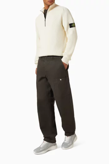 Ribbed Half-zip Sweater in Organic Cotton