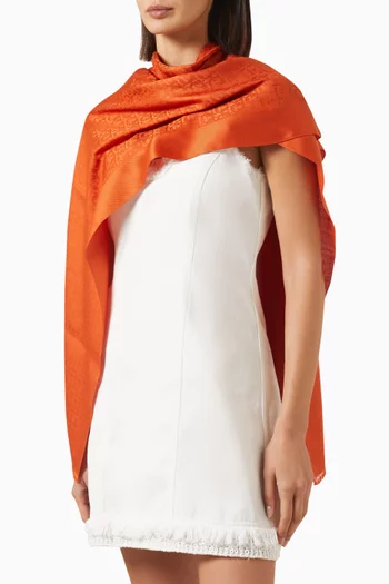 Gancini Jacquard Scarf in Silk-blend