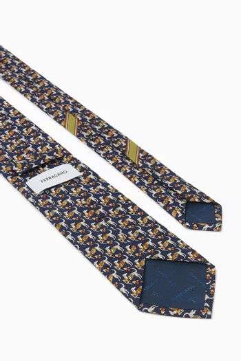 Logo-print Tie in Silk