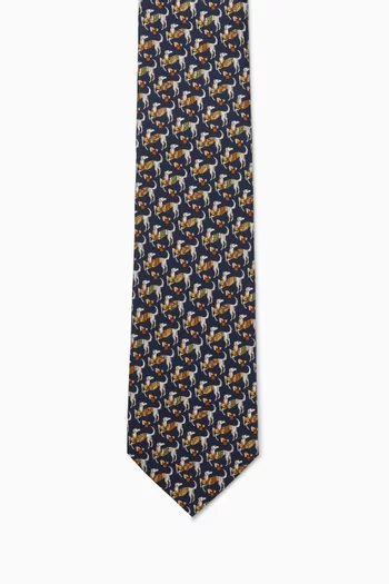 Logo-print Tie in Silk