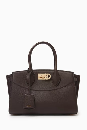 Small Studio Soft Top Handle Bag in Calfskin