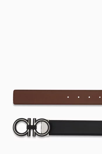 Double Gancini Belt in Calfskin