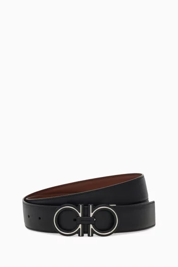 Double Gancini Belt in Calfskin