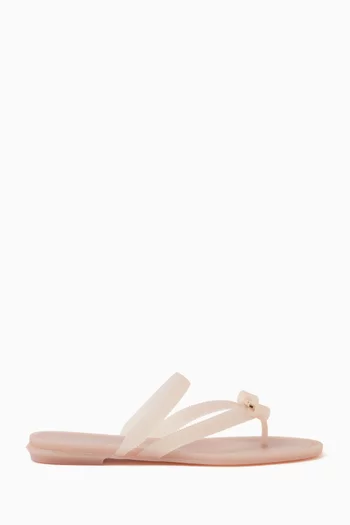 Vara Bow Jelly Thong Sandals in Rubber