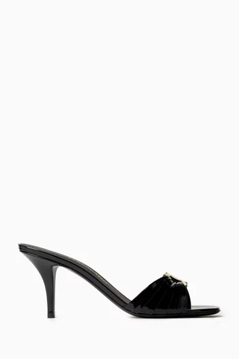 Gancini 70 Ornament Mules in Patent Leather