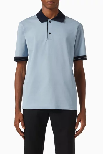 Contrast Trim Polo Shirt in Cotton