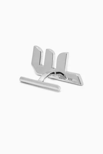 Arabic Letter "Seen" Cufflinks in Sterling Silver
