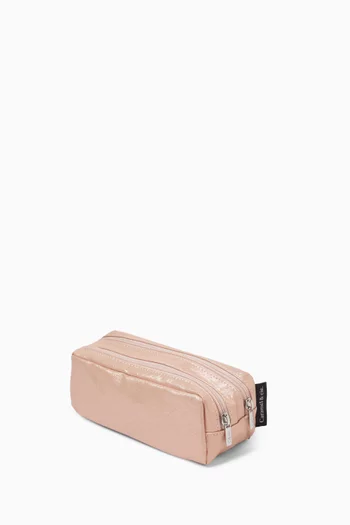 Butterfly Double Pencil Case in Faux Leather