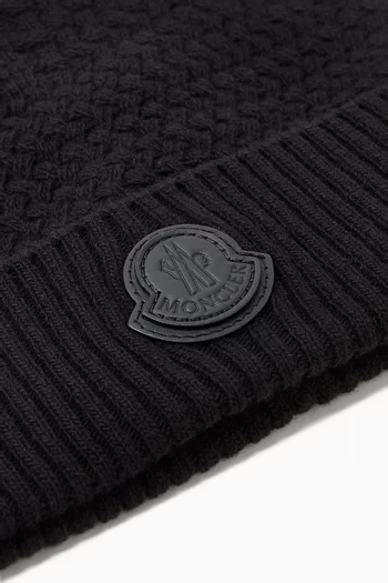 Ribbed Beanie in Wool & Cashmere