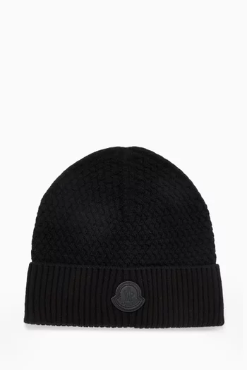 Ribbed Beanie in Wool & Cashmere