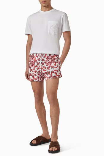 شورت سباحة بتصميم بوكسر بنقشة مايولكا