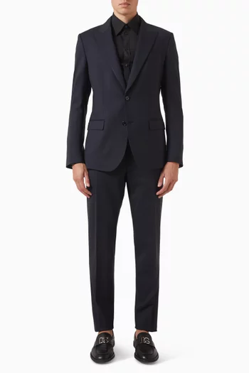 Single-breasted Suit Set in Virgin Wool Blend