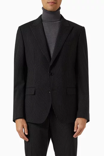 Martini Light Single-breasted Pinstripe Jacket in Wool
