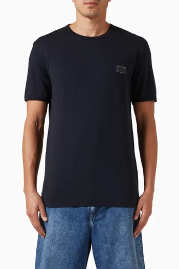 Metal Logo Plate T-shirt in Cotton