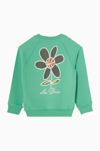 Flower Sweatshirt in Organic Cotton-fleece