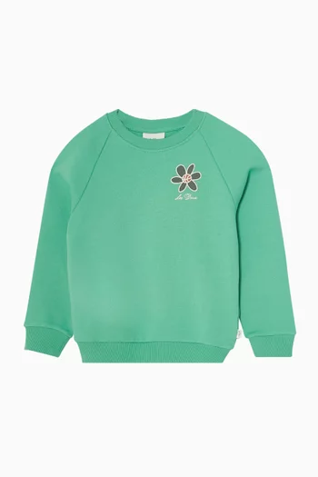 Flower Sweatshirt in Organic Cotton-fleece