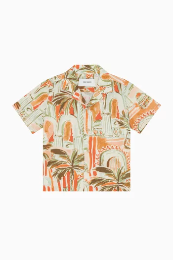 Palm-print Shirt in Organic Cotton