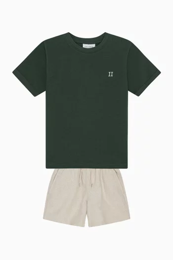 Drawstring Shorts in Linen-cotton
