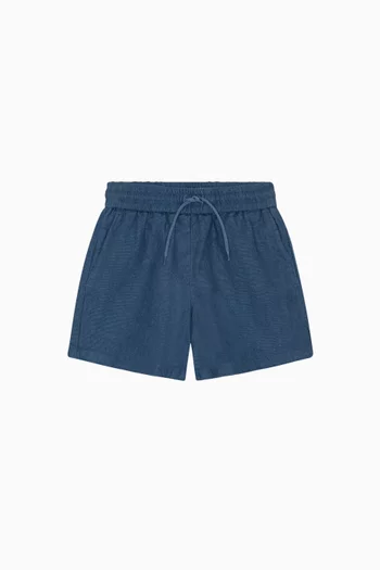 Drawstring Shorts in Linen-cotton