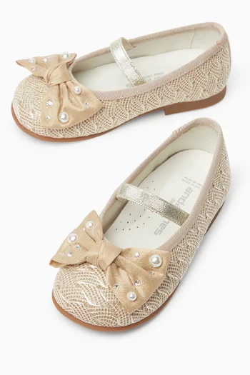 Bow Glitter Ballerina Sandals