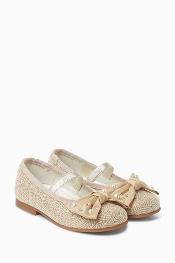 Bow Glitter Ballerina Sandals