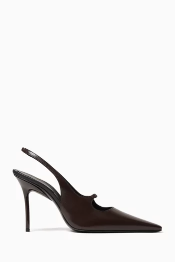 Drop 90 Slingback Pumps in Polished Goatskin