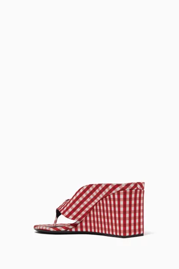 Cube 75 Thong Mules in Vichy Print