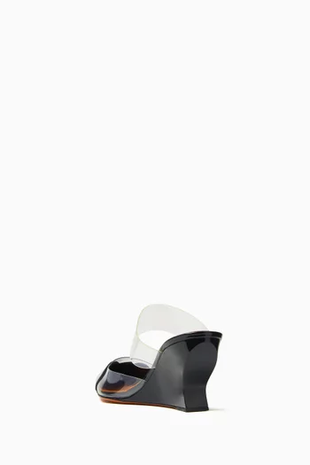 Heart 60 Mules in Plexi & Patent Calfskin