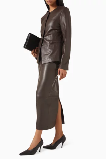Inga Maxi Skirt in Leather