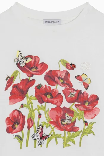 Floral Graphic T-Shirt in Cotton Jersey