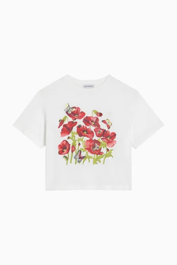 Floral Graphic T-Shirt in Cotton Jersey