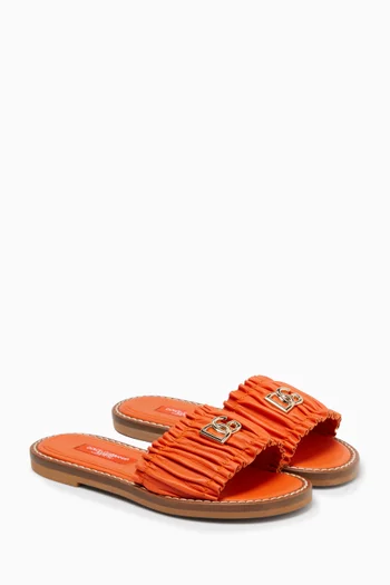 Logo Slides in Nappa Leather