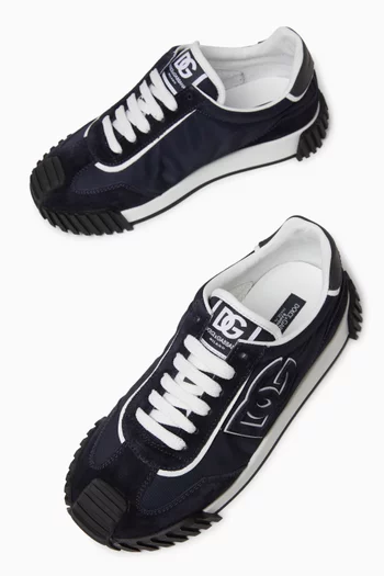 Athletic Sneakers in Nylon & Calfskin Leather