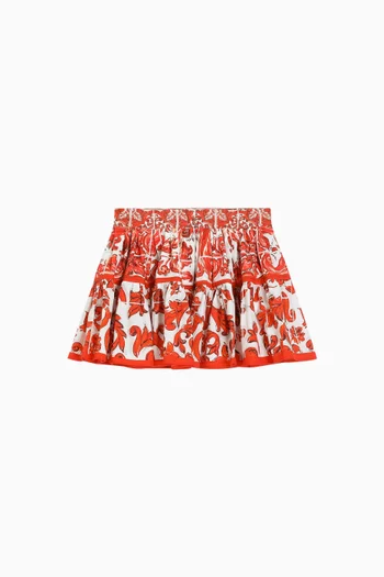 Majolica-print Poplin Skirt Set