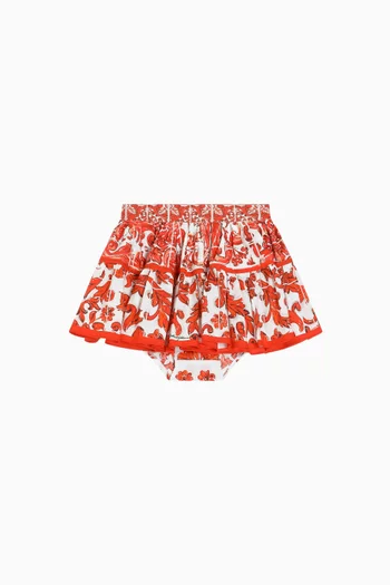 Majolica-print Poplin Skirt Set