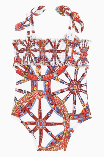 Carretto-Print One Piece Swimsuit