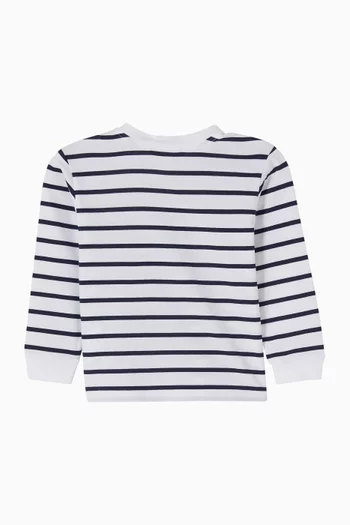 Logo-patch Striped T-shirt in Cotton