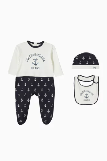 Marina-print 3-piece Gift Set in Cotton