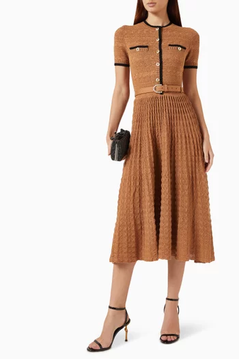 Pointelle-knit Dress in Cotton Blend