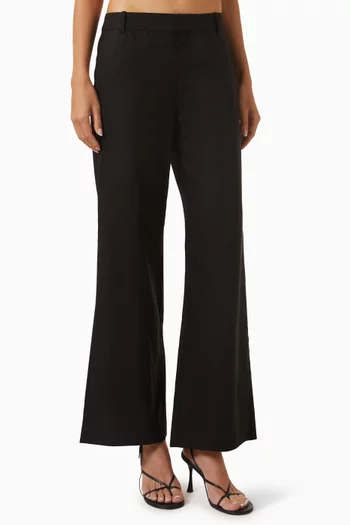 Wide-leg Pants in Linen Blend