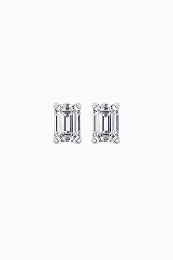 Mini Emerald Diamond Studs