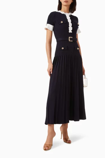 Rib-knit Belted Dress