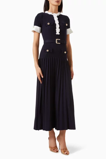 Rib-knit Belted Dress