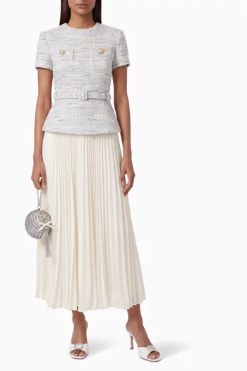 Bouclé Chiffon Midi Dress