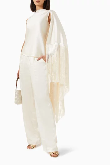 High-waist Pants in Satin