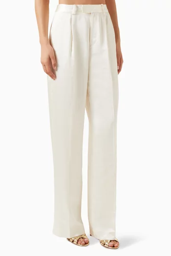 High-waist Pants in Satin