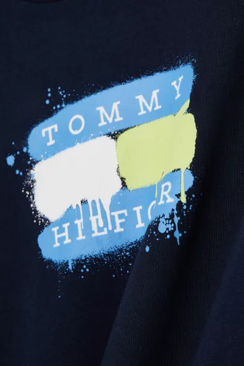 Flag Graffiti T-shirt in Cotton