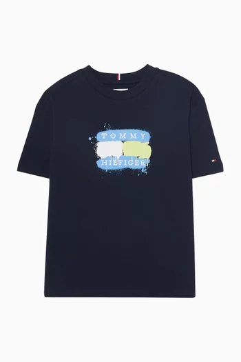 Flag Graffiti T-shirt in Cotton