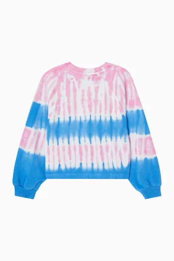 Flag Tie-Dye Sweatshirt in Cotton