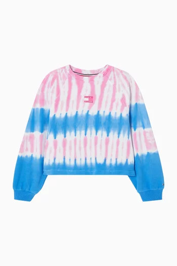 Flag Tie-Dye Sweatshirt in Cotton